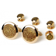 Fools Gold Diamond Dust Tuxedo Studs and Cufflinks